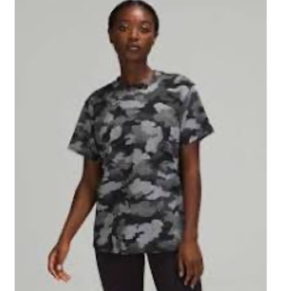 Lululemon All Yours T-Shirt (Heritage Speckle Camo Jacquard Black Rhino Grey) - Picture 2 of 9